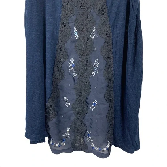 Free People Lace Front Tank | Black & Blue | Women’s Medium - Picture 3 of 9